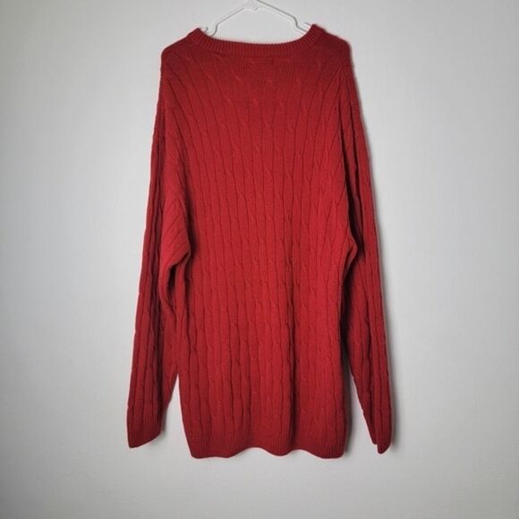 Phat Farm New York Vintage 90s Y2K Red Cable Knit Pullover Sweater Size XXL - Picture 5 of 7
